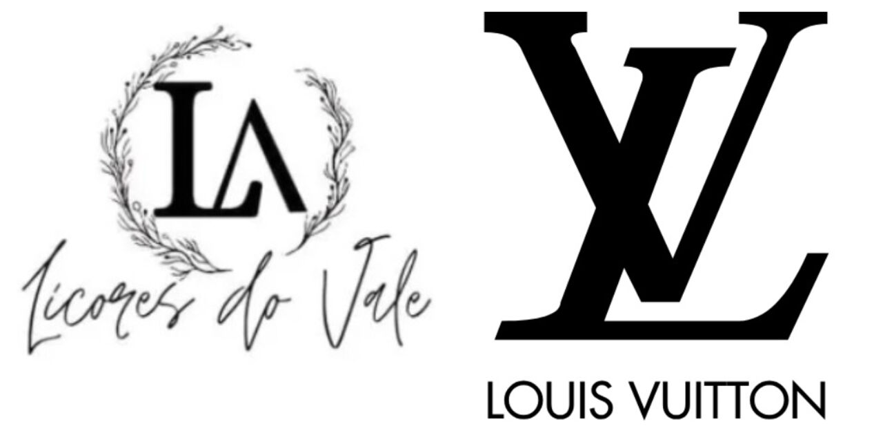 Logótipos da Licores do Vale (à esquerda) e da Louis Vuitton (à direita)