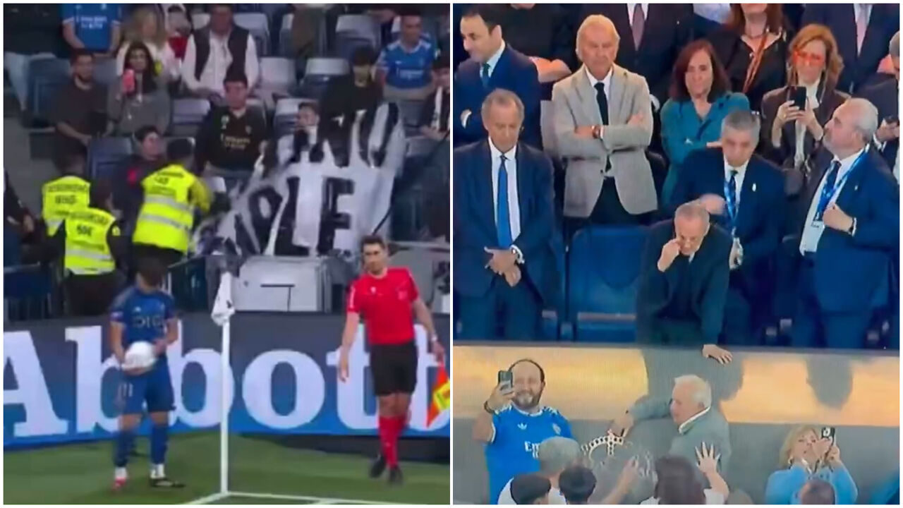 Florentino Pérez discute com adepto e segurança no Bernabéu