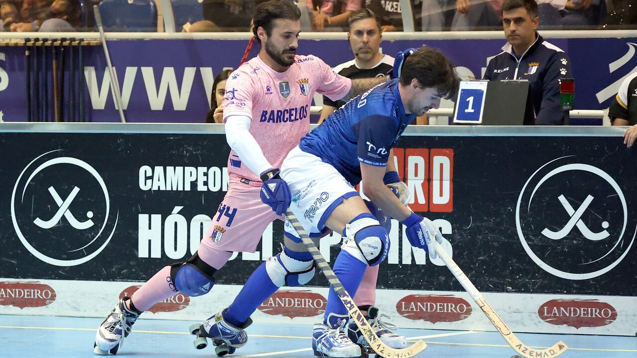 Barcelos e Braga disputam partida de hóquei em patins no Campeonato