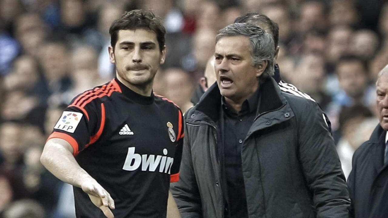 Casillas com José Mourinho no Real Madrid