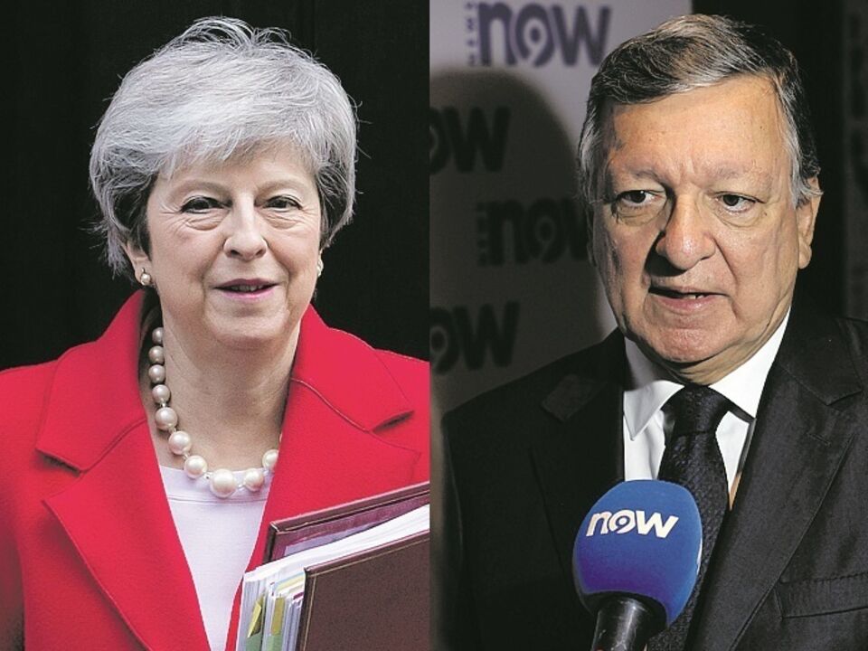 Theresa May e Barroso na conferência do NOW