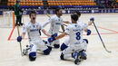 Jogadores do OC Barcelos festejam durante a goleada sobre o Trissino