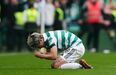 Daizen Maeda festeja o 2-1 para o Celtic marcado 87 minutos