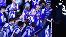 Gabri Veiga discursa no palco durante a festa do título do FC Porto
