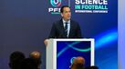 Pedro Proença discursa na conferência "Science in Football", na Cidade do Futebol