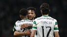 Jogadores do Sporting festejam durante a goleada ao V. Guimarães