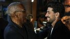 Pizzi com Shéu na apresentação do livro de José Eduardo