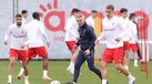 Carlos Vicens e Lagerbielke num treino do Sp. Braga