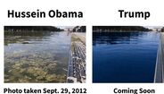 Comparativo da limpeza de lago sob Obama e Trump