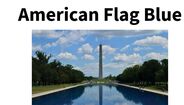 Bandeira americana azul e monumento a Washington refletido na água