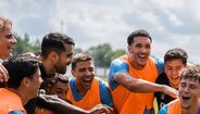 Animação durante o treino do FC Porto