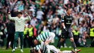 Daizen Maeda festeja o 2-1 para o Celtic marcado 87 minutos