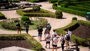 Figuras do gaming exploram o Jardim Botânico da Ajuda.
