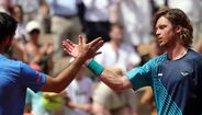 Nuno Borges e Andrey Rublev no final do encontro