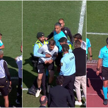 <![CDATA[ Cenas lamentáveis no final do Casa Pia-Tondela: GNR teve que escoltar o árbitro à saída do campo ]]>