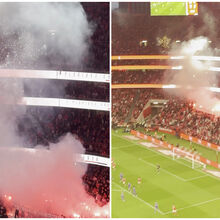 <![CDATA[ Pirotecnia no Benfica-Sp. Braga: facção dos Diabos Vermelhos lançou fogo de artifício e tochas ]]>