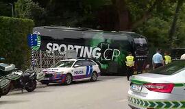 O momento em que o autocarro do Sporting chegou ao Jamor