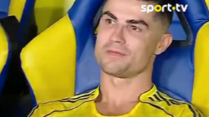 Cristiano Ronaldo incrédulo com o golo sofrido pelo Al Nassr