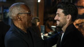 Pizzi com Shéu na apresentação do livro de José Eduardo