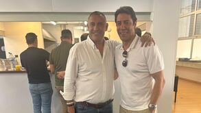 Rui Costa com o presidente do Louletano, Tony do Adro