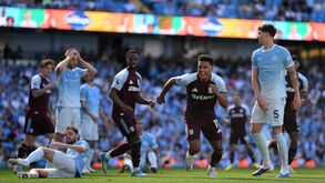Alegria e desespero no jogo entre Manchester City e Aston Villa