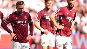 Jogadores do West Ham após vitória contra o Leeds