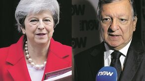 Theresa May e Barroso na conferência do NOW