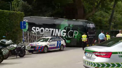 O momento em que o autocarro do Sporting chegou ao Jamor