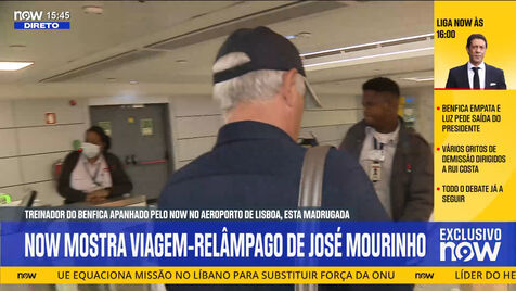 NOW mostra José Mourinho no aeroporto antes de viajar para Londres