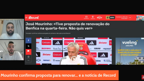 10 Minutos Record: Mourinho confirma proposta para renovar e o mercado agitado em Alvalade