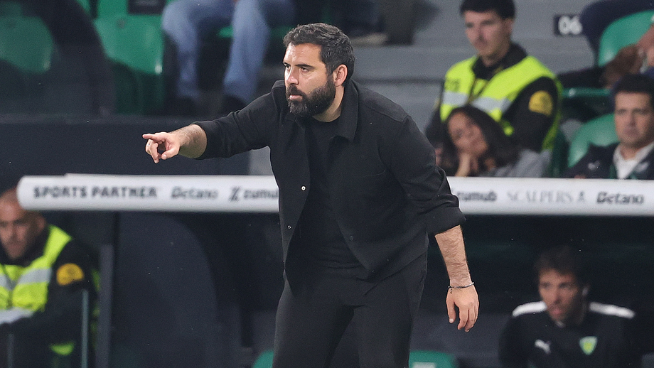 Gonçalo Feio, treinador do Tondela, durante o jogo com o Sporting