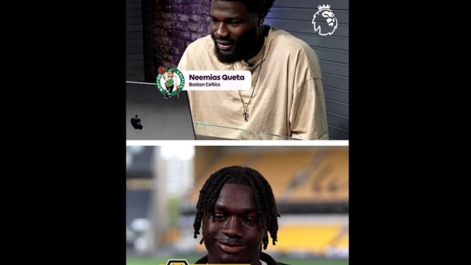 Estrela dos Boston Celtics num frente a frente com o jogador do Wolverhampton 