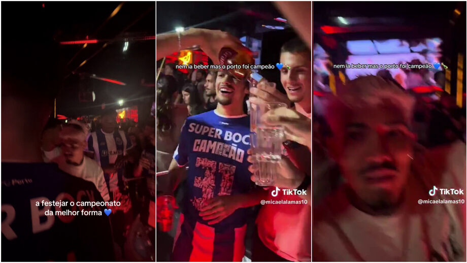 Rodrigo Mora, Borja Sainz, William Gomes, Zaidu e Samu festejaram conquista do título de campeão pela noite dentro