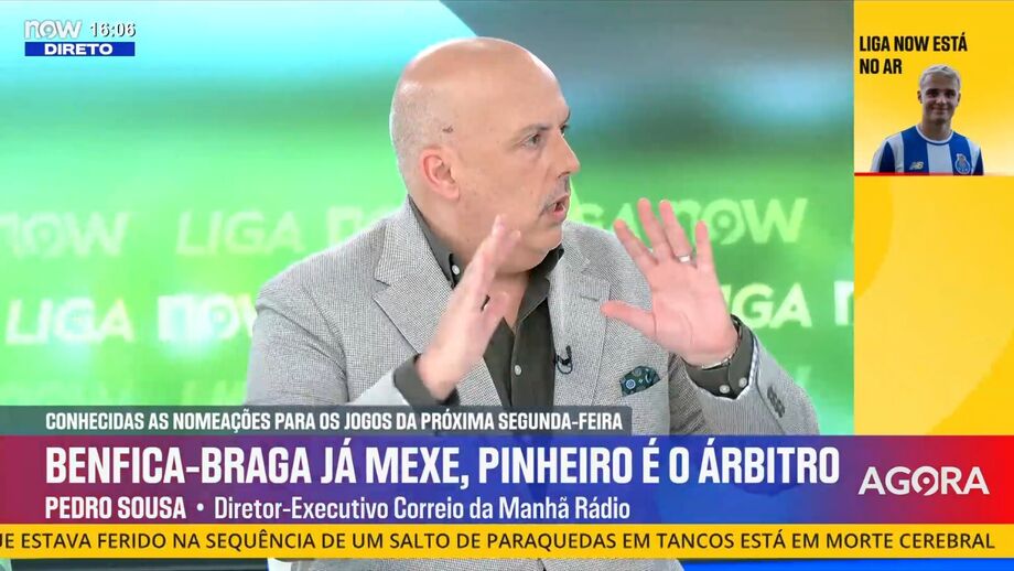 Pedro Sousa comenta a nomeação do árbitro para o Benfica-Sp. Braga de segunda-feira