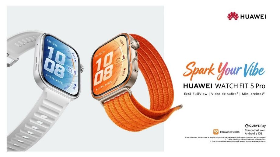 Huawei Watch Fit 5 Pro: ecrã FullView, vidro de safira e mini-treinos