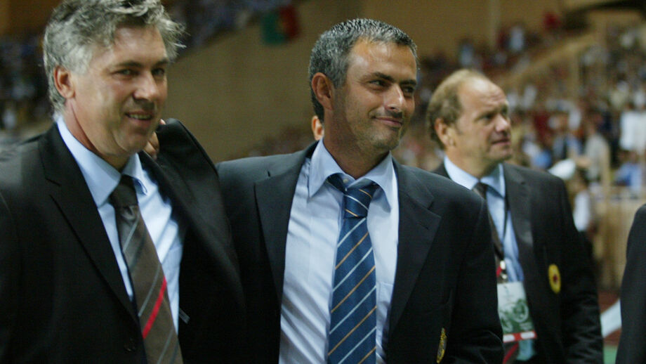 Carlo Ancelotti e José Mourinho em 2003