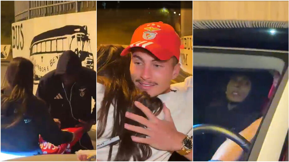 Os três jogadores do Benfica seguiam no mesmo carro quando foram abordados por um grupo de adeptas