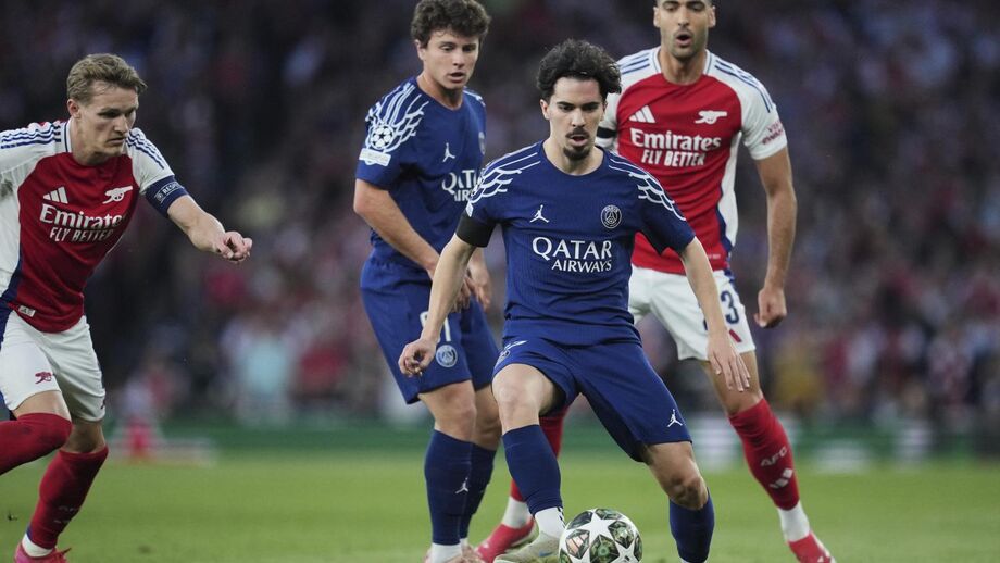 Vitinha num Arsenal-PSG da época passada