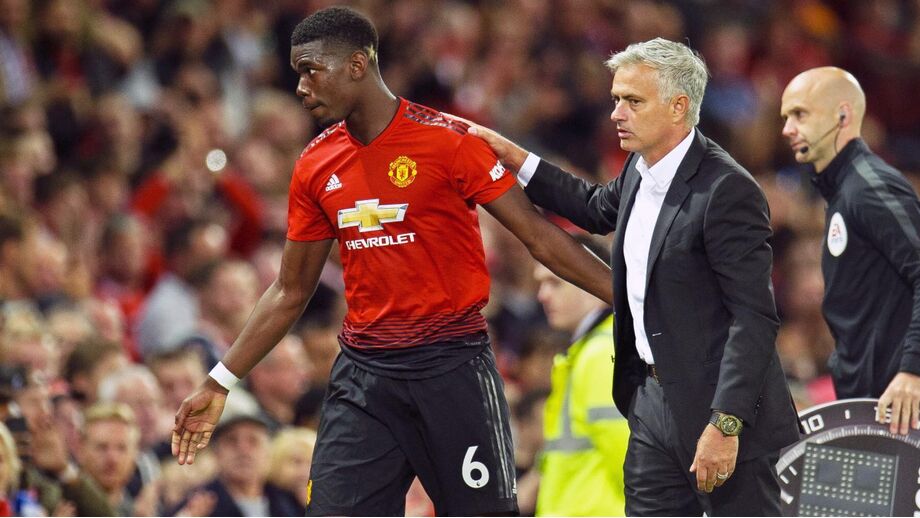 Pogba com Mourinho nos tempos do Man. United