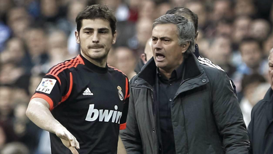 Iker Casillas com José Mourinho no Real Madrid