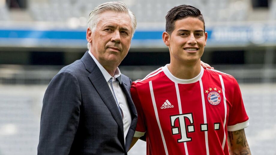James Rodríguez com Ancelotti