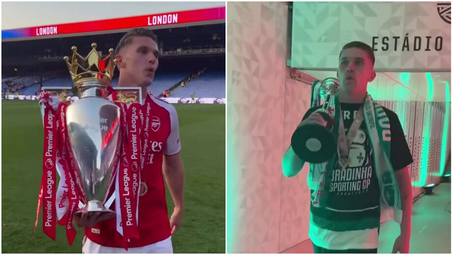 Após receber o troféu de campeão da Premier League pelo Arsenal