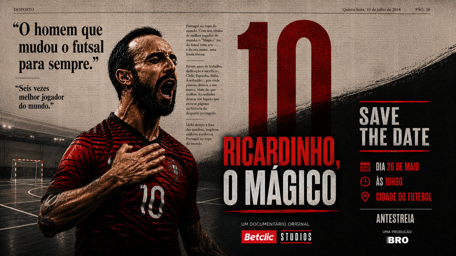 Betclic Studios lança documentário de Ricardinho
