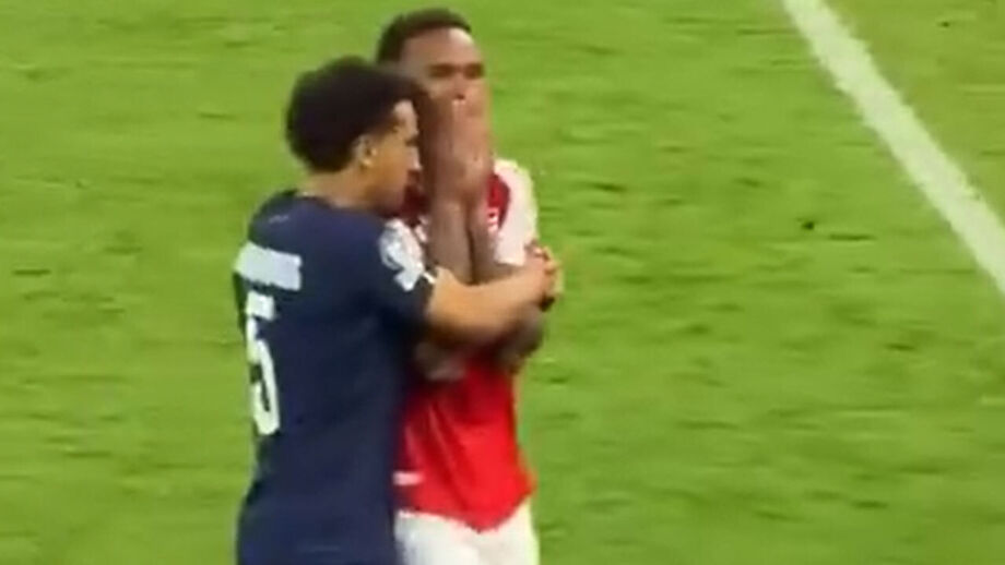 Imagens dos jogadores do PSG e Arsenal, companheiros na seleção brasileira, já se tornaram virais