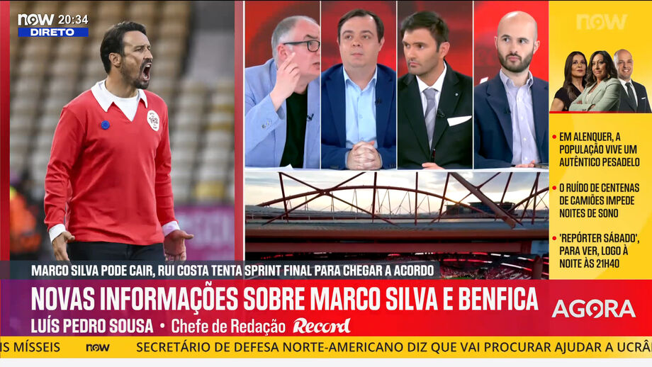 Luís Pedro Sousa, chefe de redação de Record, enumera possíveis alternativas caso Benfica falhe acordo com Marco Silva