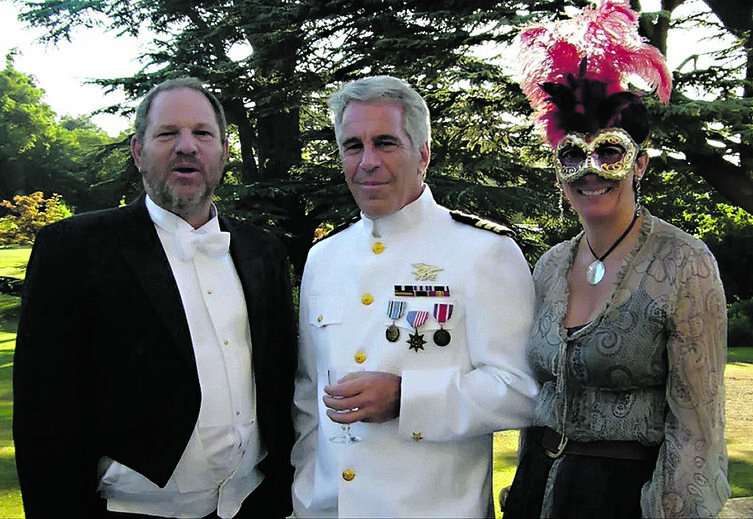 Jeffrey Epstein e Harvey Weinstein, antes da queda de Weinstein