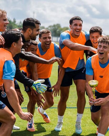 Animação durante o treino do FC Porto
