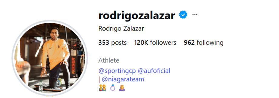Rodrigo Zalazar, atleta, pondera transferência para o Sporting CP via Instagram