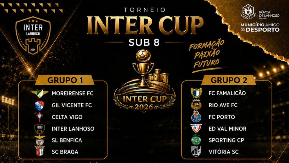 Inter Cup 2026: Póvoa de Lanhoso recebe algumas das melhores academias de formação de Portugal e Espanha