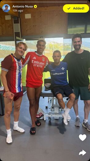 Antonio Nusa e Andreas Schjelderup na concentração da seleção norueguesa